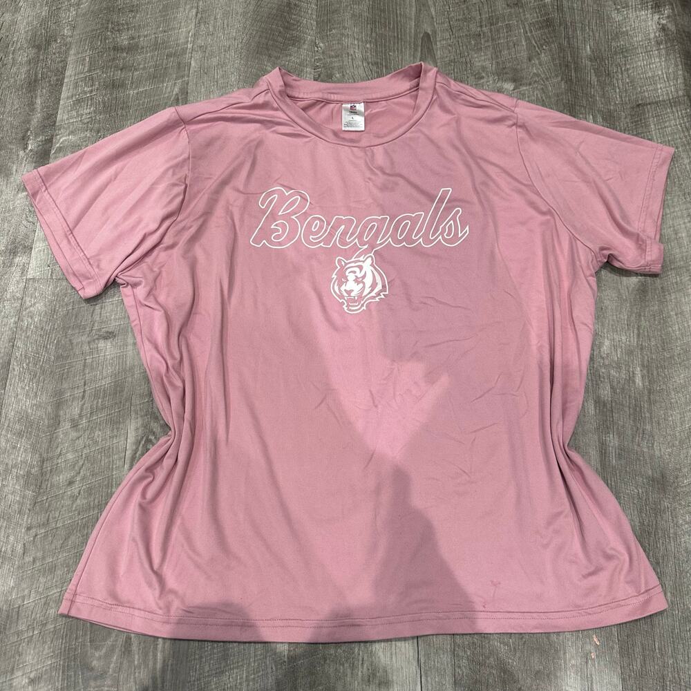 Cincinnati Bengals Pink‎ NFL Team Apparel T-Shirt Womens Size Large
